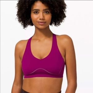 Lululemon Arise Bra Gold C/D Cup (Deep Fuschia)